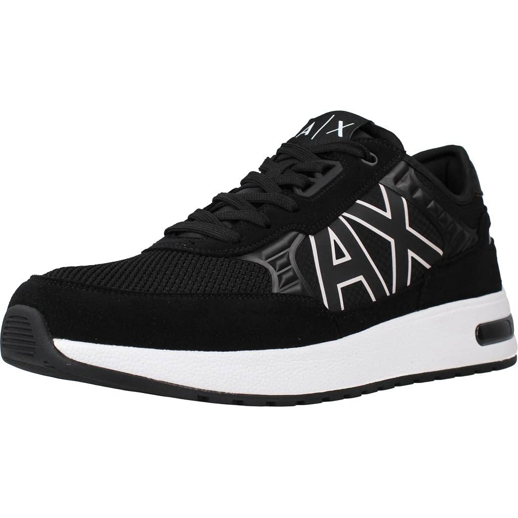 Armani Exchange , Sneakers, Male, Black, 10 Uk, Black Trainers Urban Style