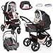 Bergsteiger Kinderwagen Babywagen Capri 3in1 | Kombikinderwagen Komplettset inkl. Zubehör - Babyschale, Buggy-Aufsatz, Sonnenschutz & Wetterfußsack