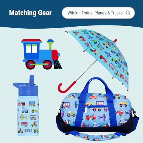 Image of Wildkin Kids 16 Inch Rolling Luggage for Boys & Girls - Lightweight Carry-On Suitcase with Telescoping Handle & Rolling Wheels for School, Travel & Overnight Trips, Trains, Planes, and Trucks, Rolling