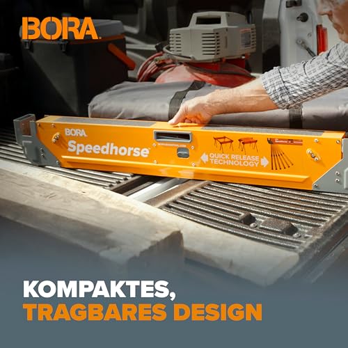 BORA Arbeitsböcke mit robustem Stahlrahmen, Arbeitsbock 2er set. Unterstellblock mit Metallbeine und 2x4 Halterung, Orange/Abendrot im Zickzackmuster (Sunset Chevron)