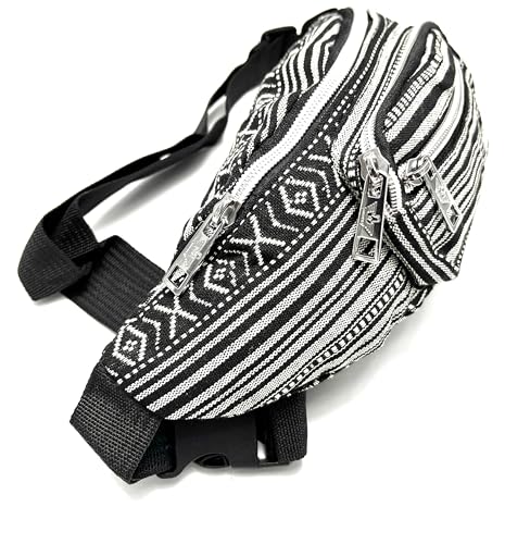 Riñonera Hippie Estilo étnico riñonera para Hombres Mujeres y niños,Multicolor Bolsa para Viajes, Festivales, Vacaciones, Senderismo, Correr, al Aire Libre, Camping (Negro) - imagen 6