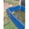 Above Ground Canvas Fish Pond, 50 100 160 200 240 300 360 Gal Blue Aquarium Pool Water Tank Foldable with Galvanized Frame, Relax Family Swimming Pool(200L/53Gal - 1x0.5x0.4m)