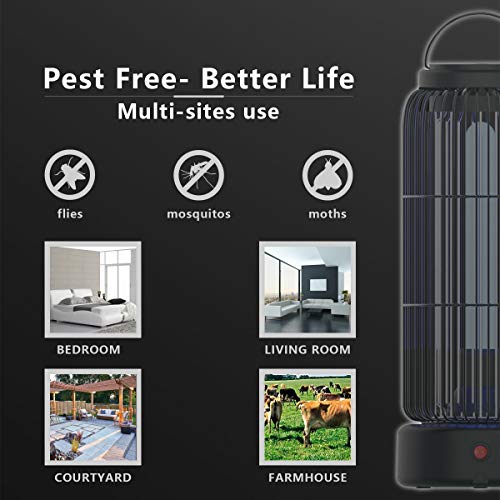 AMUFER Electric Bug Zapper High Powered Mosquito Killer with 11W Fly Insect Trap Lamp Bulb, Portable Hanging Pest Control 430sq.Ft Coverage for Indoor, Home, Bedroom, Kitchen, Office