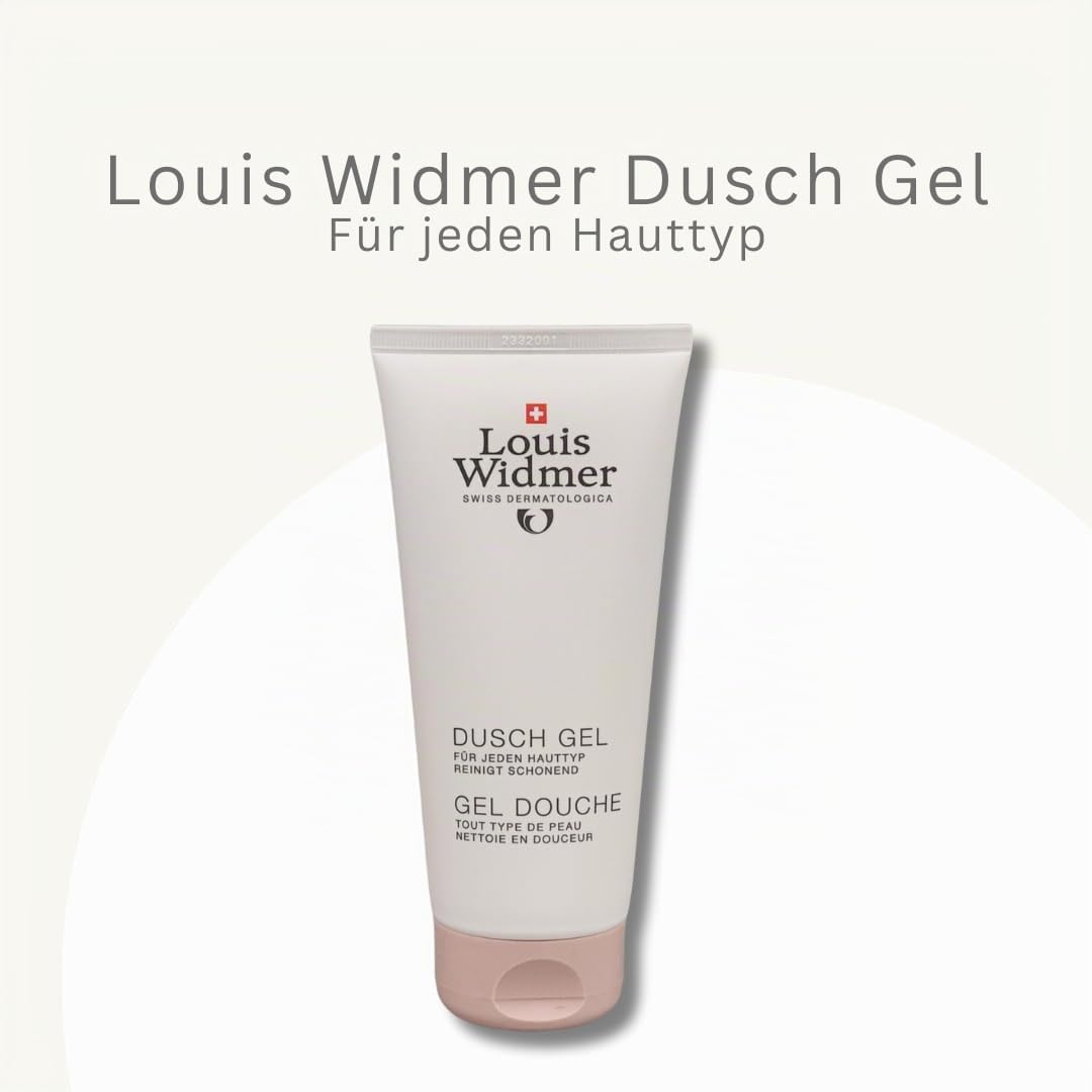 Louis Widmer Duschgel, 3x 200 ml I leicht parfümiert I Milde und sanfte Reinigung I empfindliche Haut I Feuchtigkeit I pH-hautfreundliche Pflegedusche I Spar-Set plus Pharma Perle give-away