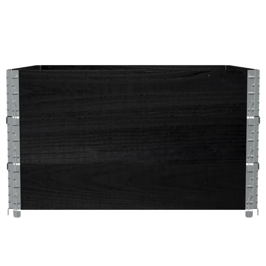 Pflanzkasten Schwarz Massivholz Kiefer 100x100 cm Hochbeet mit klappbaren verzinkten Metallecken für Balkon Terrasse Garten Indoor Outdoor zur Pflanzenpflege und Dekoration