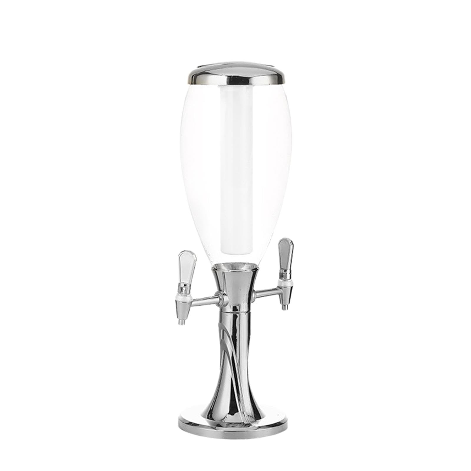 UJEAVETTE® Beer Tower Stable 1.5L To 3L Tabletop Drink Dispenser For Wall Bars Kitchens Silver-picture-42