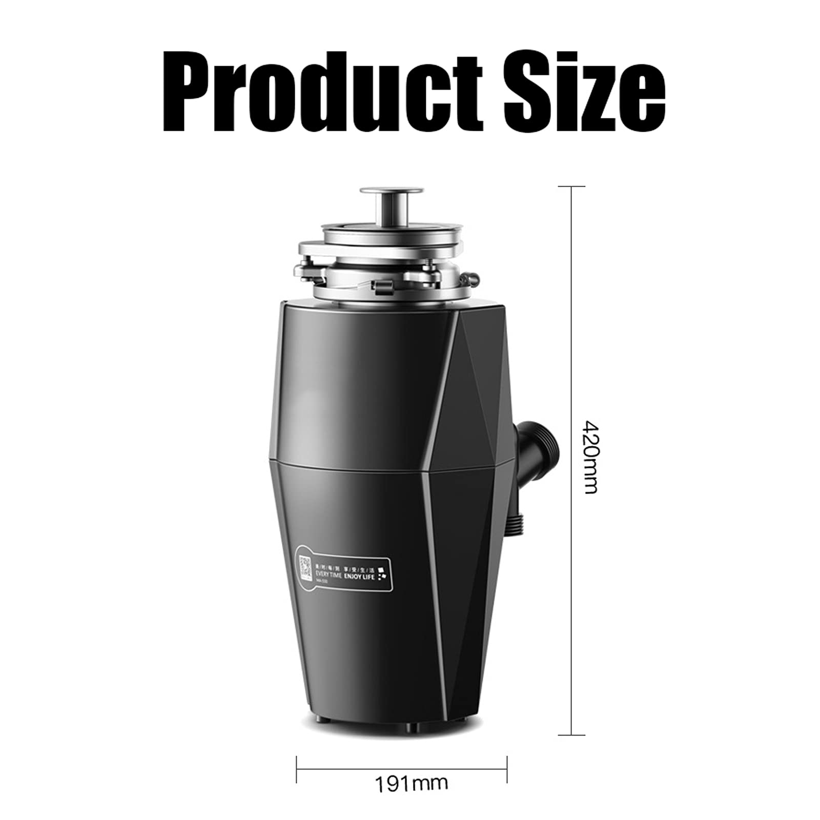 Triturador de Basura con recogedor de Alimentos, triturador de residuos domésticos, triturador de residuos de Cocina con Interruptor Inteligente inalámbrico, Apagado automático en 5 Minutos, Apto par