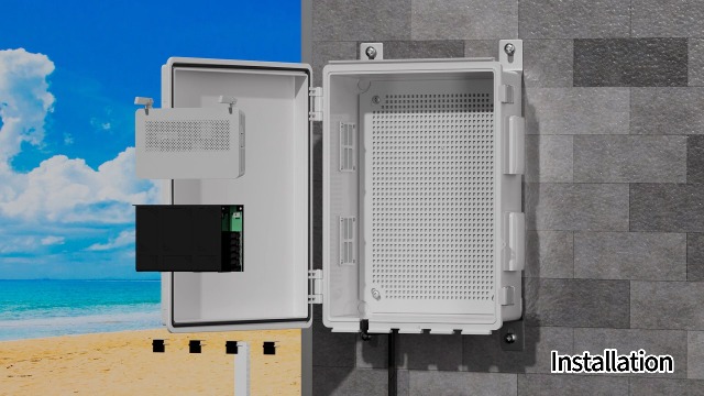 Image of Electrical Junction Box, Ventilated Design, Cable Grommets, Indoor /Outdoor Use with Mounting Panel & Hinged Cover. Waterproof IP 65. (Grey Cover, 19.7 inchx15.7 inchx7.9 inch)