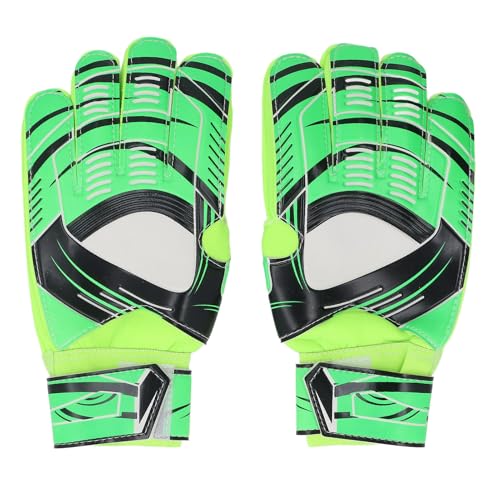 Zoeyilan 1 Pair Goalkeeper Gloves, Soccer Goalie Gloves, Soccer Gloves with Wrist Protection, Fingersave, Non Slip, Wear Prevention, Strong Grip, for Youth, Adults (Green)