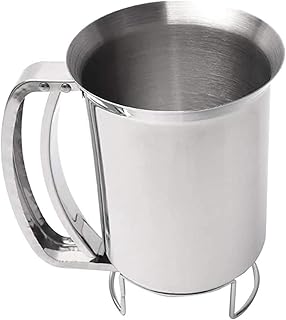 XKONG Entonnoir séparateur de piles, distributeur de piles en acier inoxydable, distributeur de pancakes, pour cuisines ménagères modernes, pâtisseries, boulangeries, etc. (argent)