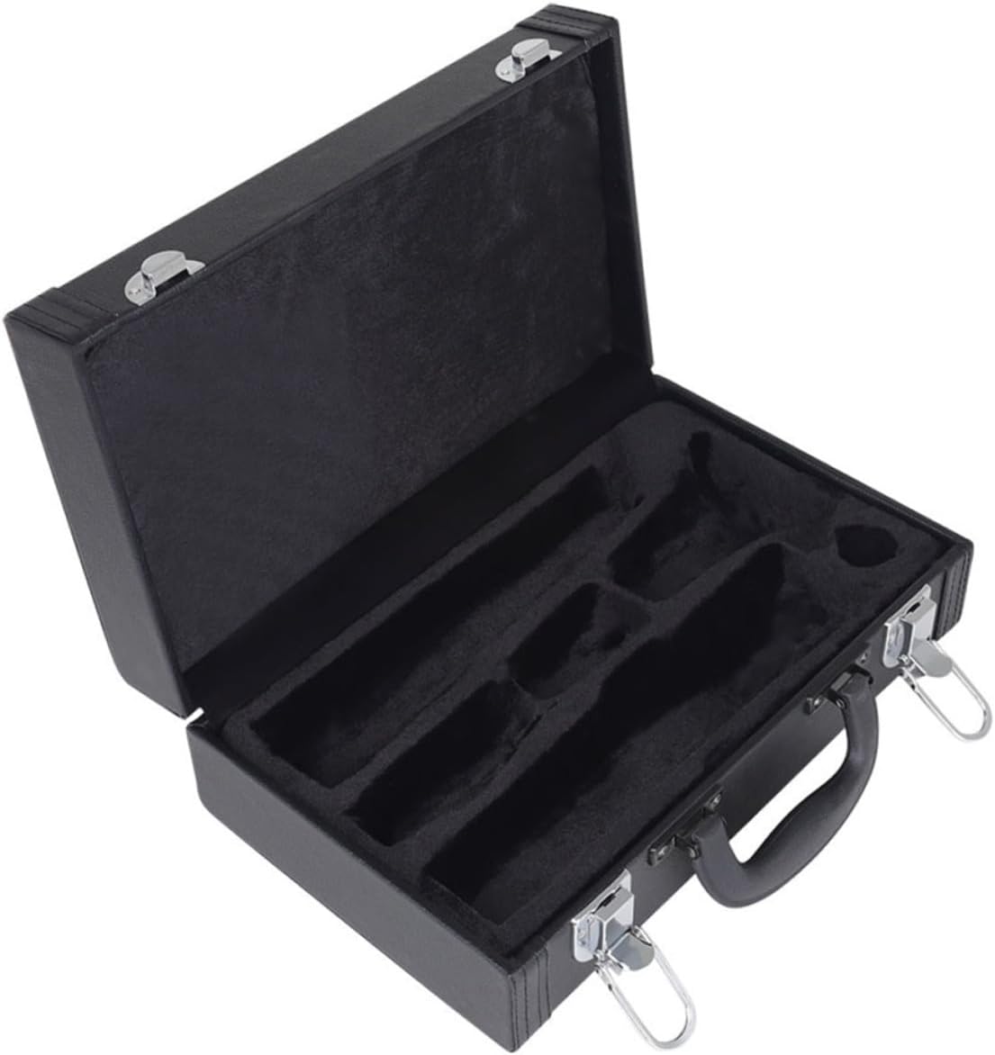 Premium Leather Clarinet Case Hard Shell Protection Box Padded Shockproof Storage Container Featuring Reliable Lock for Woodwind Instruments Portable Carrying Accessory