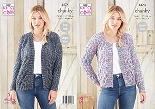 King Cole 5574 Knitting Pattern Womens Cardigans in King Cole Shadow Chunky