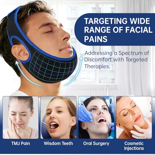 Image of Wisdom Teeth Ice Pack Head Wrap Jaw Face Ice Pack with 4 Gel Packs for Wisdom Teeth Removal Extraction Toothache Pain Relief Facial Face Oral Surgery TMJ Tonsillectomy Recovery Cosmetic Procedure