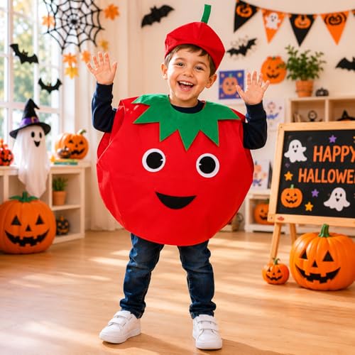 Disfraz infantil de tomate talla única rojo miniatura 2