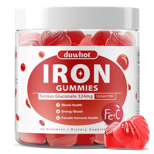 Iron Supplement for Women Teen Girls Iron Gummies Ferrous Gluconate 324 mg