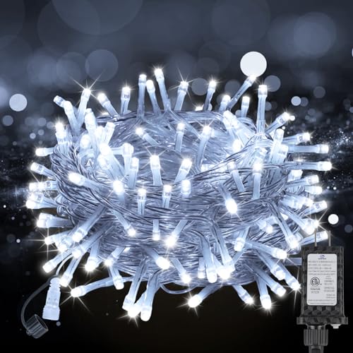 MGYIF 100FT 300 LED Christmas Lights Plug in,Cool White Waterproof Fairy Lights with Timer/8 Modes...