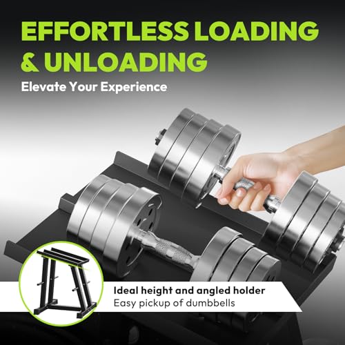 Image of HANDBODE Adjustable Dumbbell Rack with Plate Storage, 500 lb Capacity, Space-Saving Storage Organizer for Classic Dumbbells, Stable for dumbbells, Heavy Duty Column Stand for Home Gym