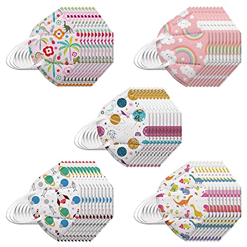 Sensail 50unidads Mascarillas niños infantiles 4 a 15 años Mascarillas para niños (5 capas mascarillas-A) Cover