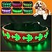DOGLED LED Dog Collar, USB Rechargeable, 15 Light Modes, Multi-Color Cross Pattern (RED, L(15.7-19.7