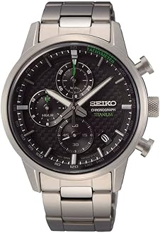 Seiko Men's Quartz Watch Titanium with Stainless Steel Strap