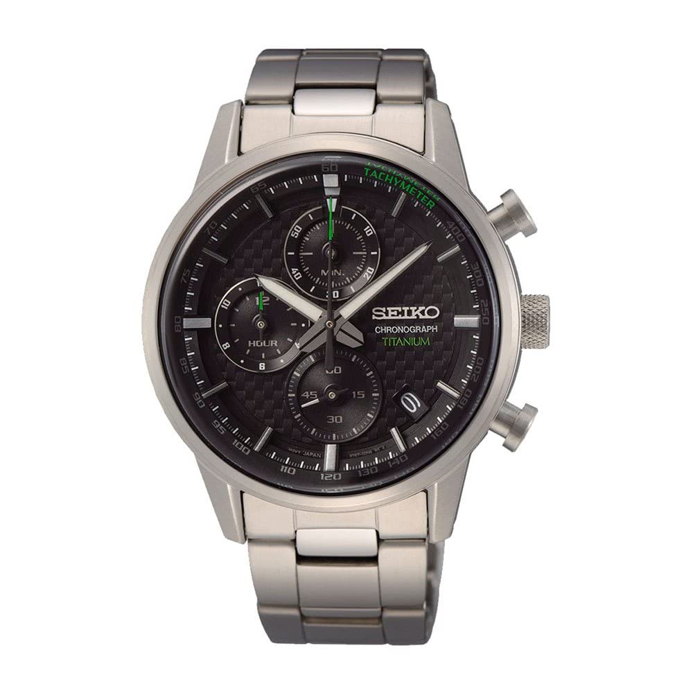 Seiko Men's Quartz Watch Titanium with Stainless Steel Strap