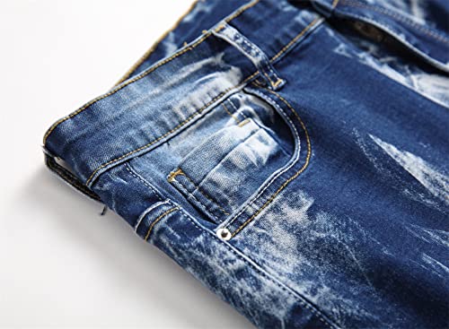 Jeans stretch skinny fit para hombre color azul miniatura 4
