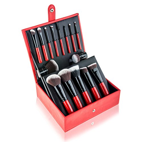 Shany Vanity Vox- 15 Pc Premium Cosmetics Brush Set With Stylish Storage Box And Stand #TOP6