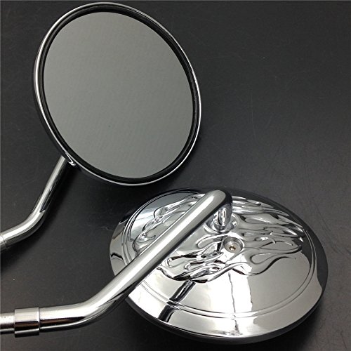 Xkh- Round Rear Side View Mirrors Compatible With Harley Cvo Dyna Heritage Softail Sportster Xlh Motorcycle [B00Yb476Jy] #TOP2