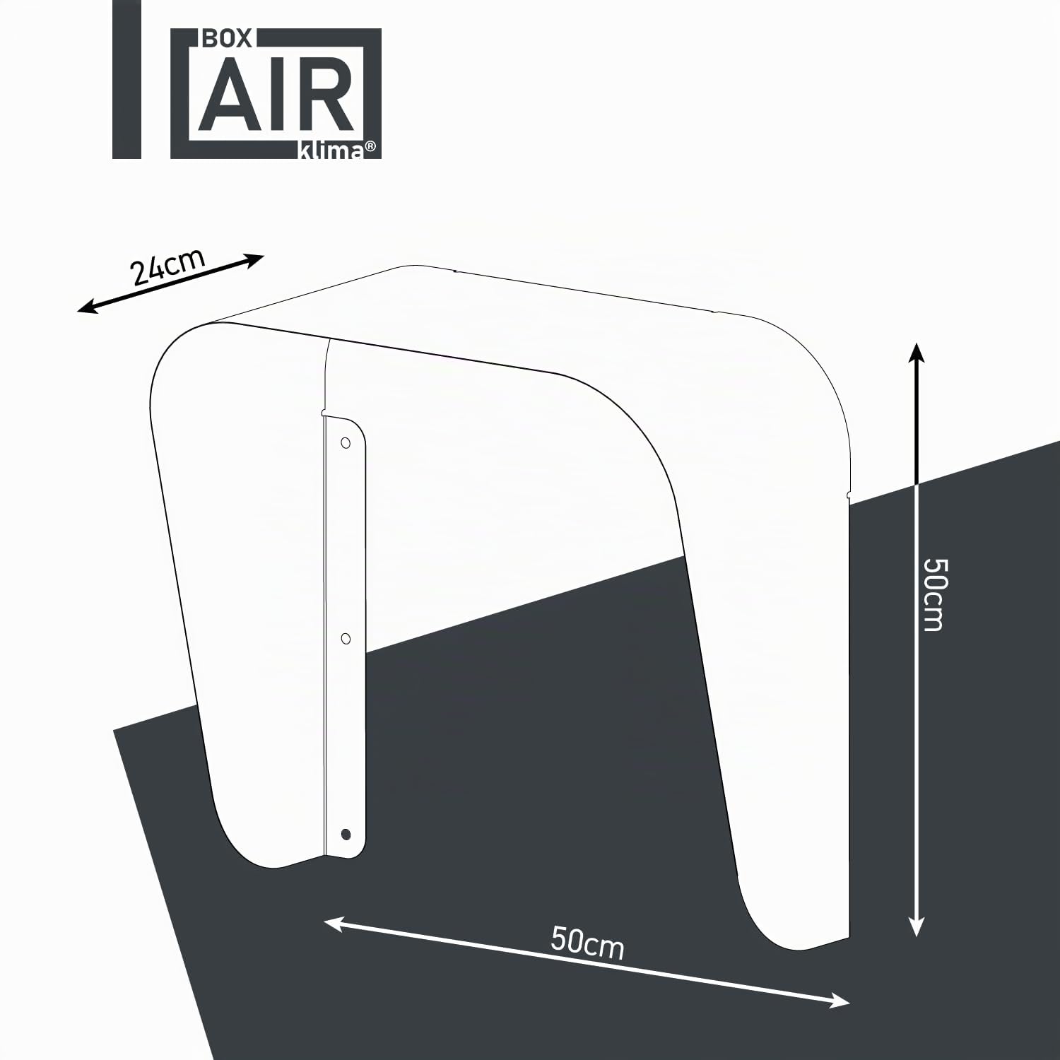 Box Air Klima Funda para Wallbox | Protección contra el clima para estación de carga de autos eléctricos en aluminio compuesto | Techo antilluvia, protección contra el sol y rayos UV