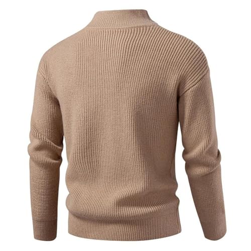 Men's Stand-up Collar Zipper Cardigan, Casual Knitted Slim-fit Sweater2