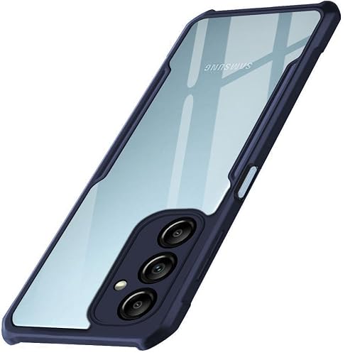 TheGiftKart TPU+PC Shockproof Crystal Clear Back Cover Case For Samsung Galaxy M14 5G|360 Degree Protection|Protective Design|Transparent Back Cover Case For Samsung Galaxy M14 5G (Blue Bumper)