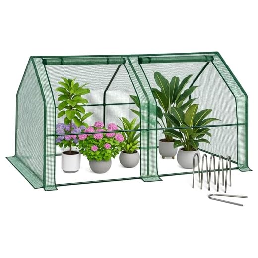 Outsunny Gewächshaus Treibhaus Tomatenhaus Frühbeet 120x60x60 cm Grün 13 VOUNOT Gewächshaus Mini 180x90x90 cm mit 2 Rolltür, Klein Foliengewächshaus für Balkon, Garten, Tomatengewächshaus Stabil Winterfest Wetterfest, Verstärkte PE-Folie 135g/m², Grün