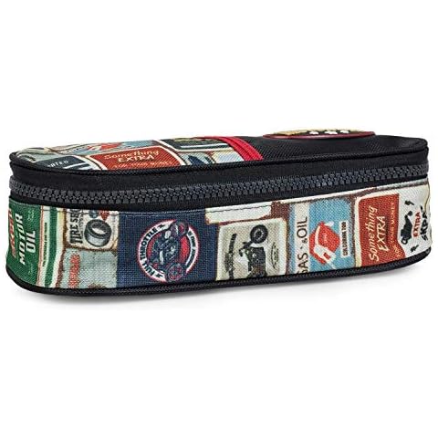 SKPAT - Pencil case for Children. Zipper Closing. Inside Pocket with Zipper. Elastic compartments for Pencils and ballpens. Unisex. Printed Polyester 130510, Color Black Cover