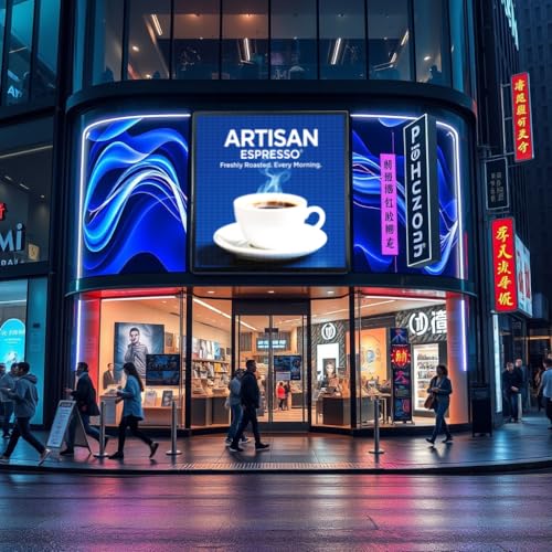 Image of P4 Outdoor Full‑Color LED Sign, 40 inch x 40 inch Digital Advertising Board, High‑Resolution Scrolling Display, USB & WiFi Control, Supports Custom Images & Video for Business Storefront