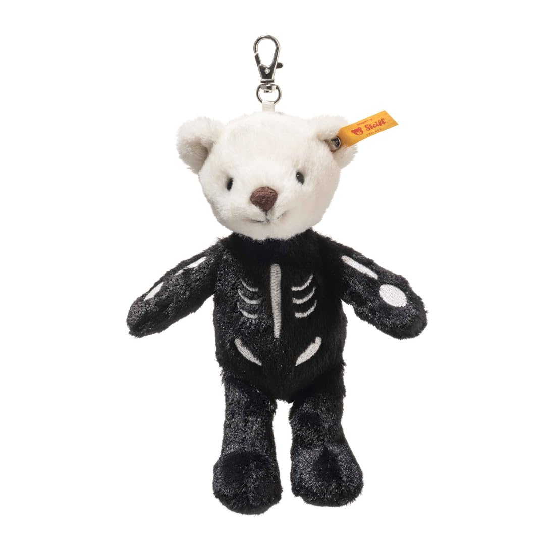 Steiff cuddly toy Mr. Bones Teddy Bear keyring, cute stuffed toy, children, boys & girls, Friends, 16 cm, multi-coloured, 112720