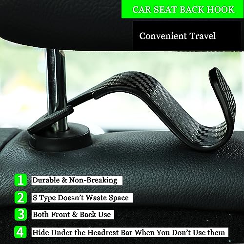 Amooca QF441 Car Seat Headrest Hook 4 Pack Hanger Universal Vehicle Car Storage Organizer thumb #5