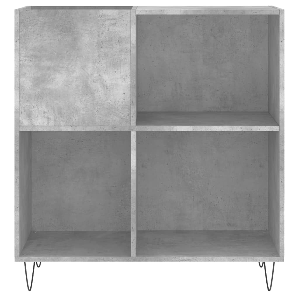 Mueble Discos Madera contrachapada Gris hormigón 84,5x38x89 cm, Estanteria CD, Mueble Tocadiscos, Mueble para Discos, Mueble para Vinilos, Mueble para Tocadiscos - 831776