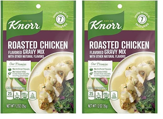 Knorr Mezcla de salsa para deliciosas comidas fáciles y guarniciones, salsa de pollo asado, sin sabores artificiales, sin MSG añadido 1.2 oz