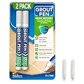 Grout Pen Tile Paint Marker: Waterproof Tile Grout Colorant and Sealer Pen - Winter Grey Narrow 5mm, 2 Pack with Extra Tips (7mL)