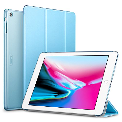 ESR Yippee Smart Case for The iPad Air, Smart Cover [Synthetic Leather] Translucent Frosted Back Magnetic Cover with Auto Sleep/Wake Function [Light Weight] for iPad 5 (Sky Blue)