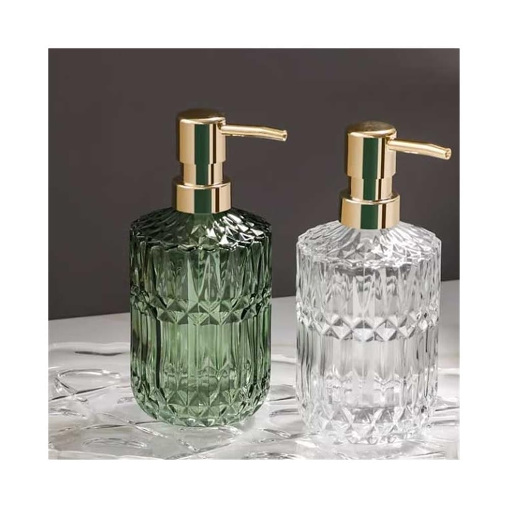 SoapDispenser Seifenspender aus Glas für das Badezimmer zur Abgabe von Waschmittel, Handseife, Duschgel, Handseifenspender, Seifenspender fü