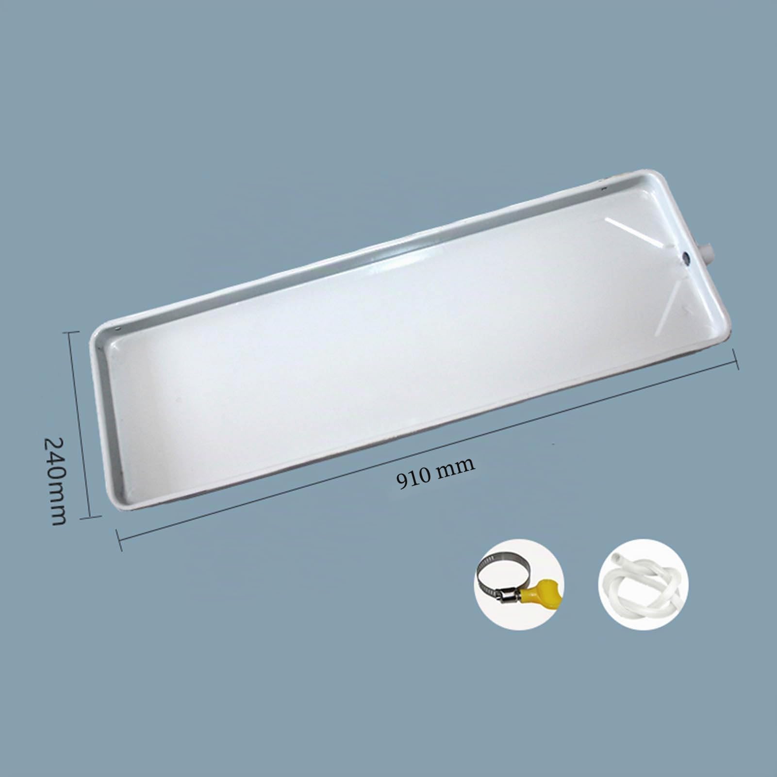 Bac de Vidange de Climatiseur en Acier Galvanisé Extérieur，bac D'égouttement Universel pour Collecteur d'eau de Condensation，bac de Récupération des Condensats de Climatisation avec Tube de Drainage