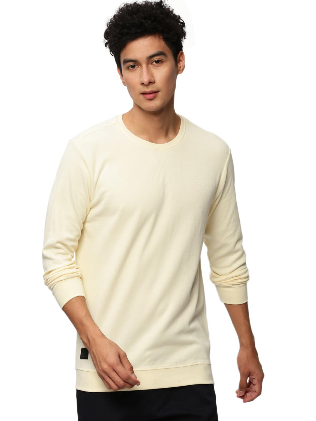 showoffff Men Self Design Pullover Sweatshirt | Round Neck Full Sleeves Cotton Sweatshirt's for Mens | Slim Fit Regular Length Sweatshirts for Men's-picture-21