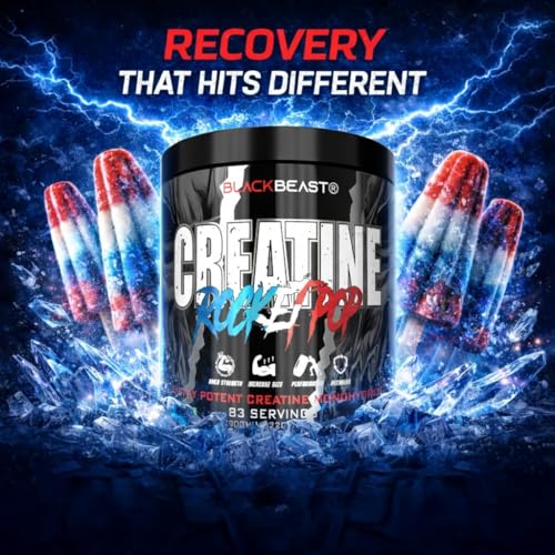 Image of Black Beast Creatine | 3000mg Ultra Micronized Creatine Monohydrate, Unrivaled Muscles Mass & Strength (33 Servings, Rocket Pop)