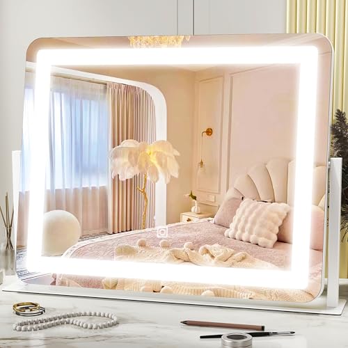 HNV Vanity Mirror with Lights – 22" x17 Large Lighted Makeup Mirr...