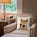 GABSHAIM Sweetie Dog Bull Terrier with Rose Floral Throw Pillow Cover Home Couch Decor Cushion Case Pillowcase Linen 18x18 Inch