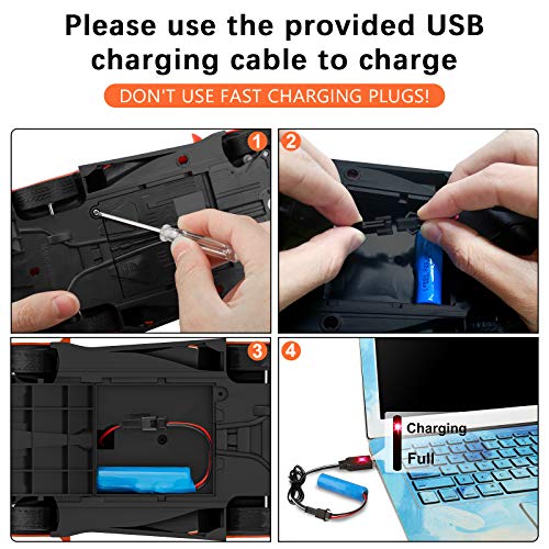 Growsland Remote Control Car Rc Cars Xmas Gifts Toys For Kids 1/18 Electric Sport Racing Hobby Rc Crawler Toy Car Model Vehicle For Boys Girls Adults Included Rechargable Batteries (Orange) #TOP5