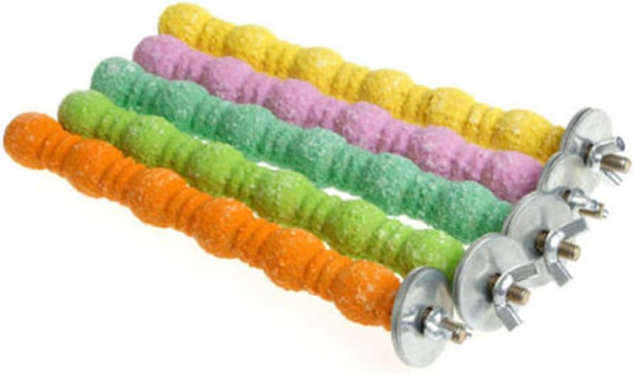 Birdcage Stands Bird Station Rack Bird Perch Rough Surfaced Birdcage Stands For Parrot Parakeets Bird Accessories Random Colors 5Pcs