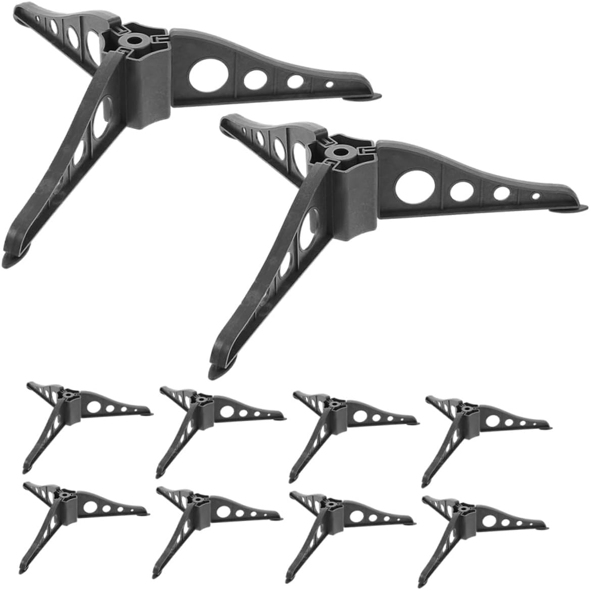 SECFOU 10pcs Black Christmas Tree Stand Sturdy Artificial Xmas Tree Holder Base for Stable Party Decoration Easy Assembly Plastic Material