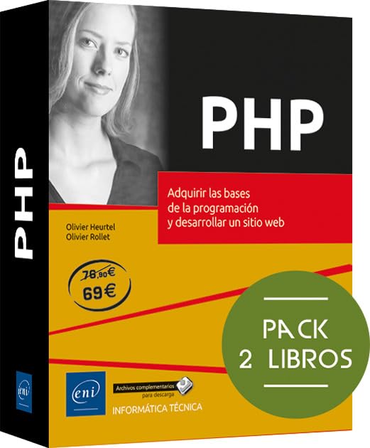 PHP: Pack de 2 libros: Adquirir las bases de la programación y desarrollar un sitio web (Pack Recursos Informáticos)